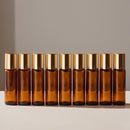 Kit 5 Frascos Rollon Vidro Âmbar 10ml